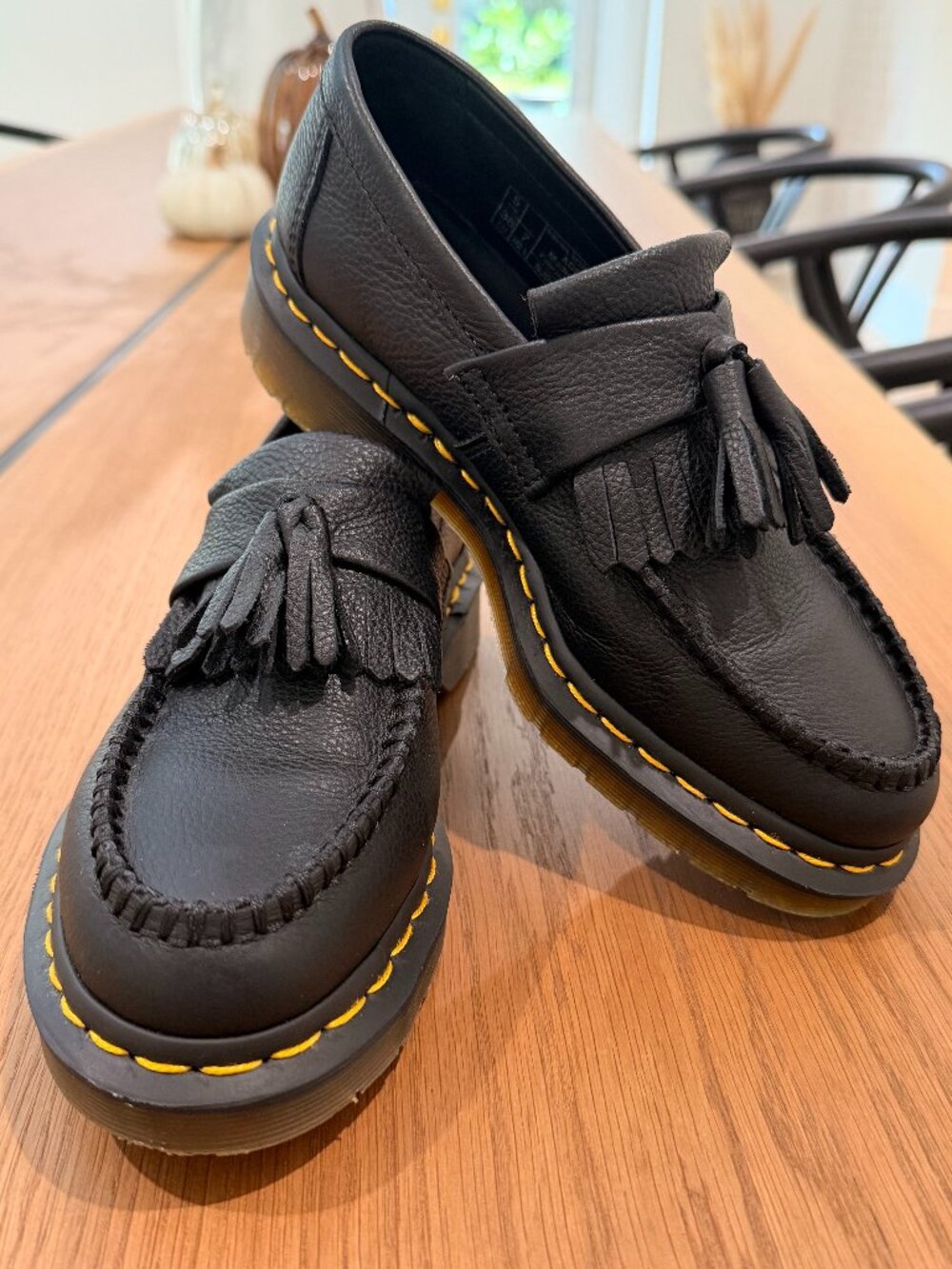 Dr. Martens Adrian Black Leather Tassel Loafers Size 7
